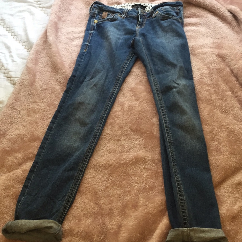 River island blue skinny jeans